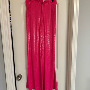 Alice and Olivia pink wide leg sequin pants size 6